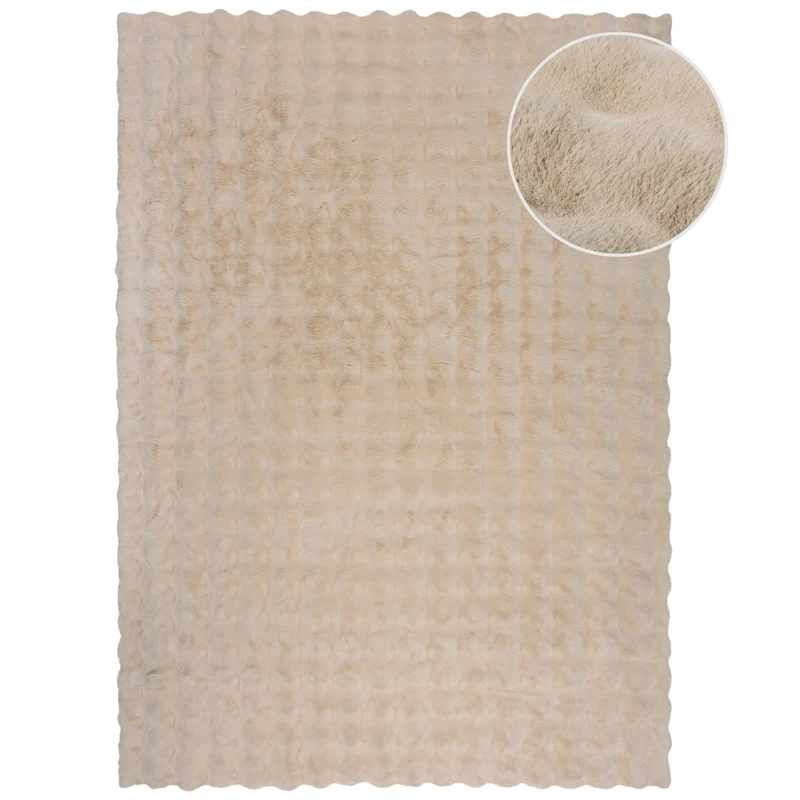 Hochflor-Teppich Kunstfell Waffelstruktur · 100 % Polyester · 35 mm