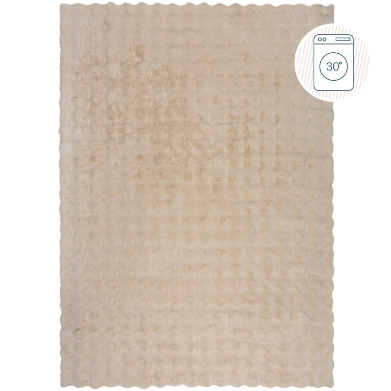 Hochflor-Teppich Kunstfell Waffelstruktur · 100 % Polyester · 35 mm