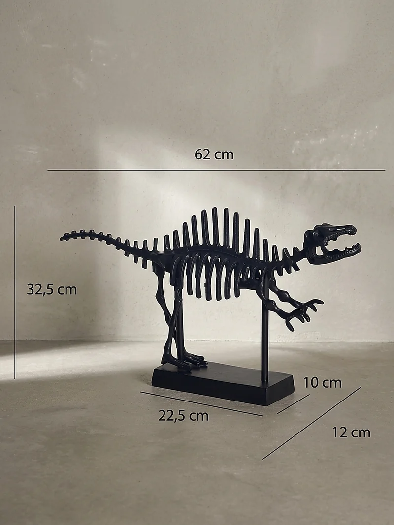 Dekofigur T-Rex Aluminium Schwarz 62 cm mit Sockel