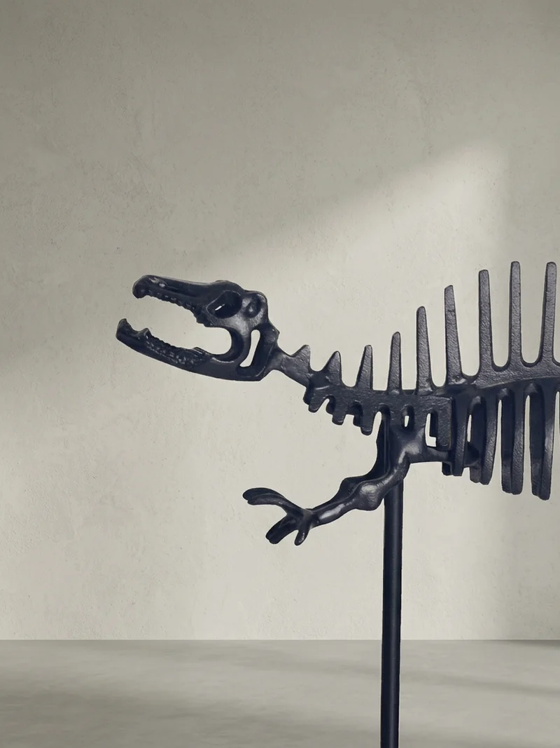 Dekofigur T-Rex Aluminium Schwarz 62 cm mit Sockel