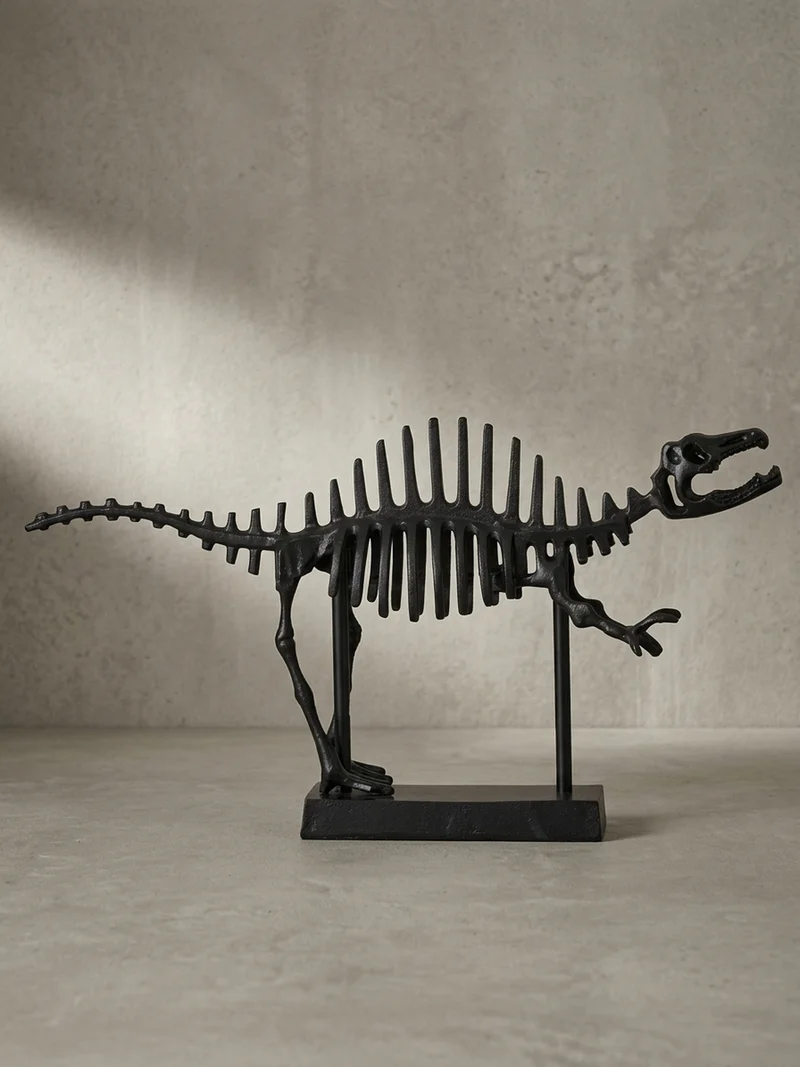 Dekofigur T-Rex Aluminium Schwarz 62 cm mit Sockel