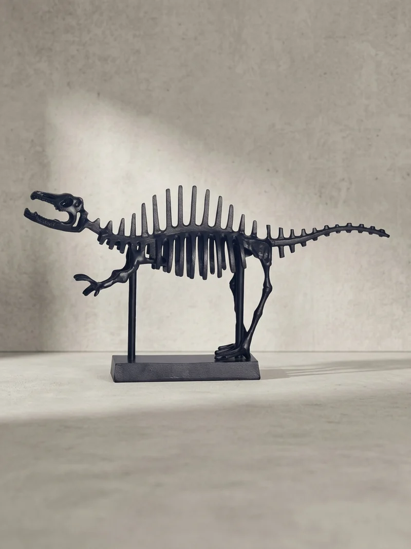 Dekofigur T-Rex Aluminium Schwarz 62 cm mit Sockel