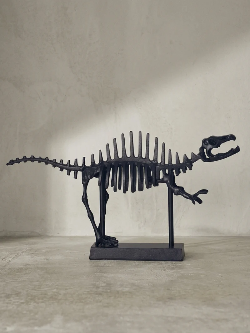 Dekofigur T-Rex Aluminium Schwarz 62 cm mit Sockel