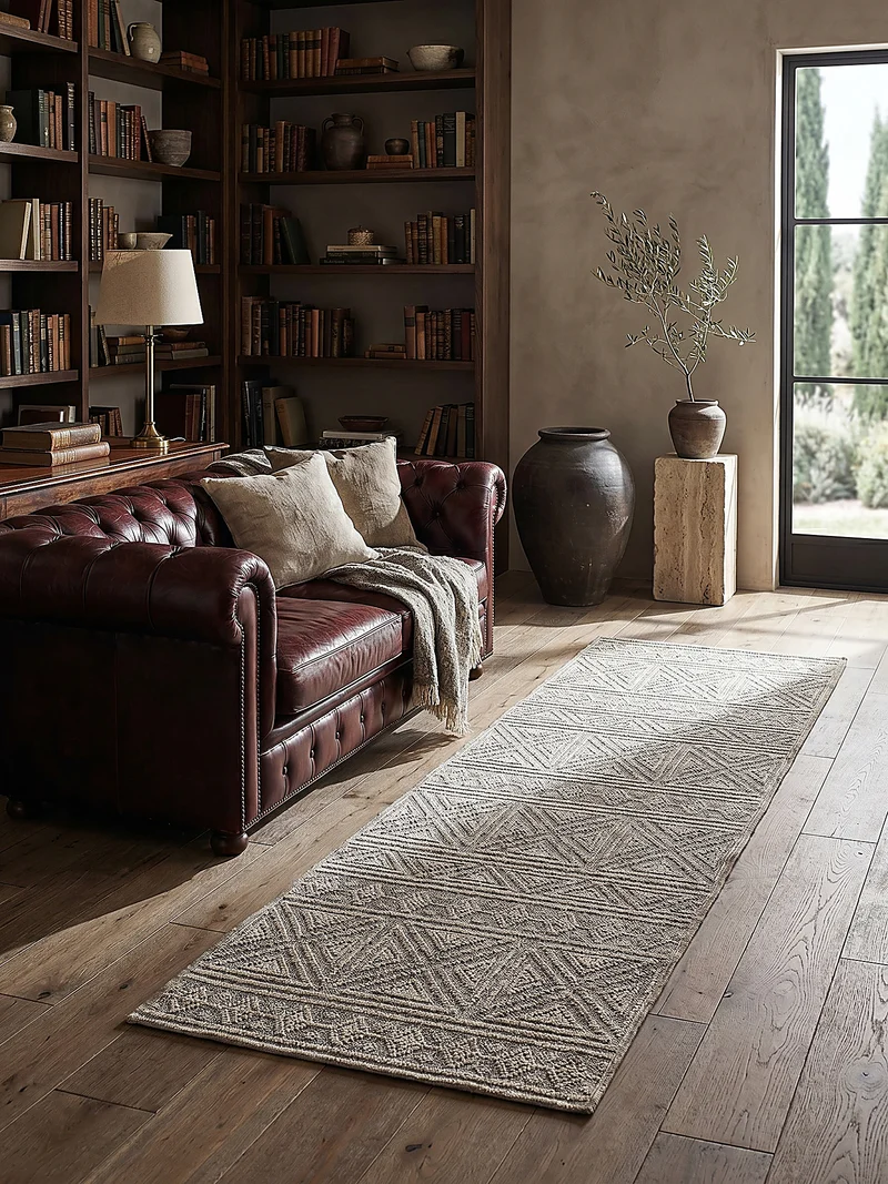 Waschbarer Teppich Ethno Geometrisch, Wohnzimmer schmutzabweisend