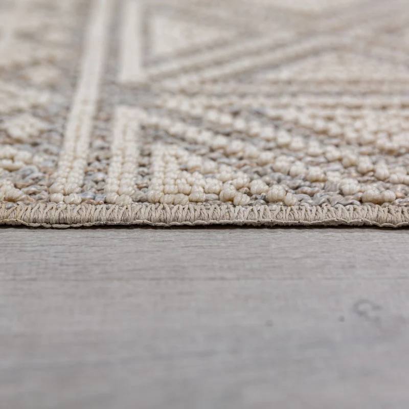 Waschbarer Teppich Ethno Geometrisch, Wohnzimmer schmutzabweisend