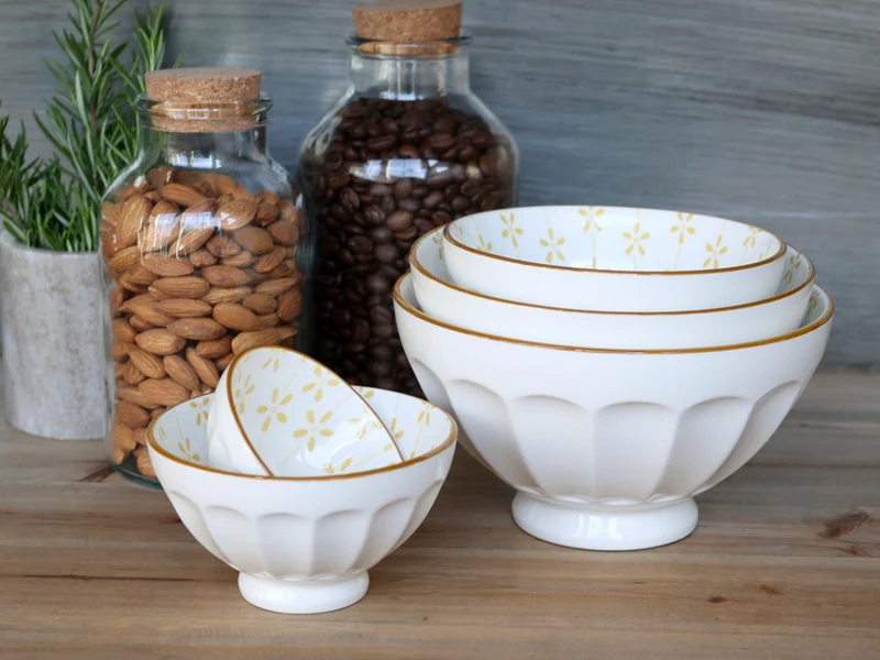 Chic Antique Latteschüsseln mit Muster – 5er Set