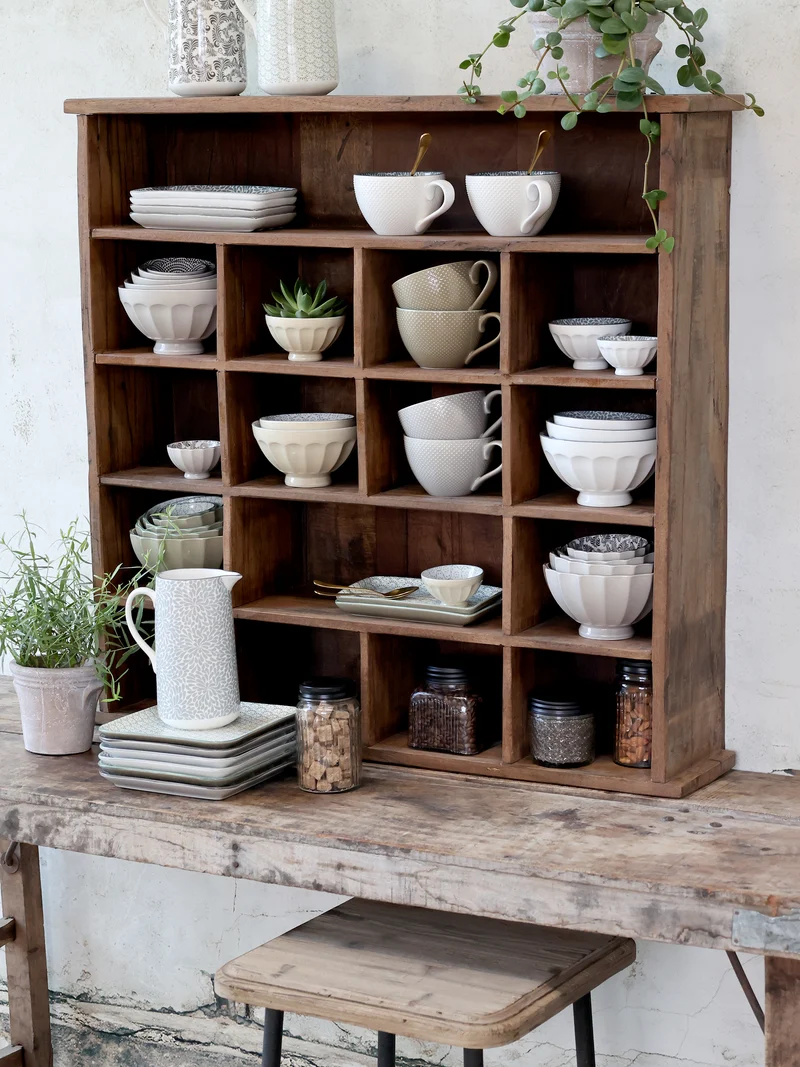 Chic Antique Latteschüsseln mit Muster – 5er Set Mokka