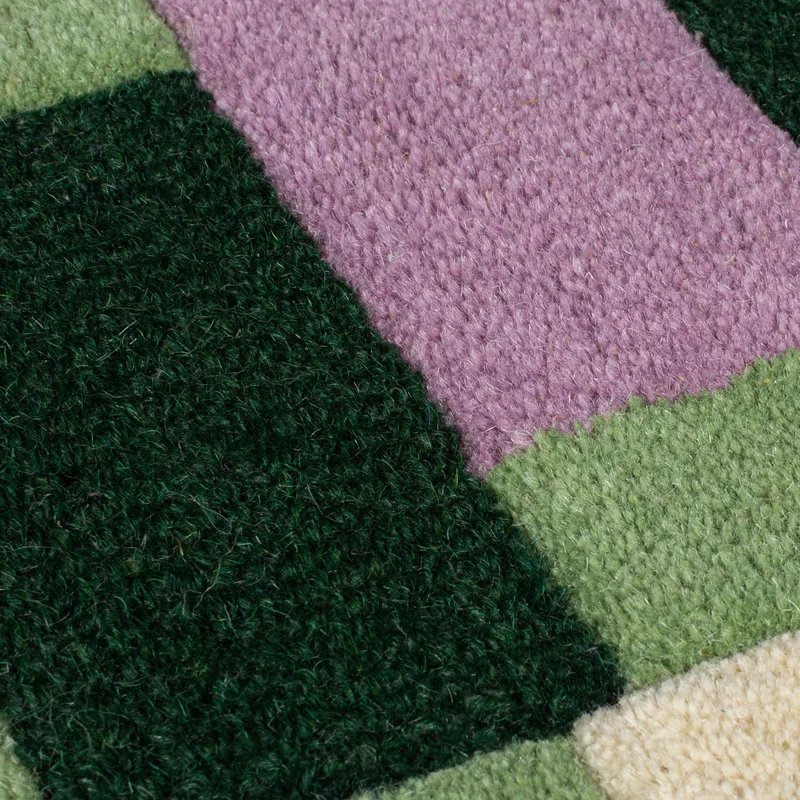 Wollteppich Geometrisches Muster, Rahmen, Wohnzimmer schmutzabweisend