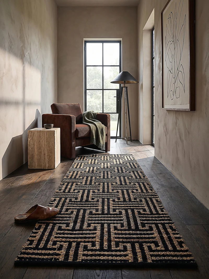 Teppich Flachgewebe Geometrisch, verflochtenes Linien, Flur