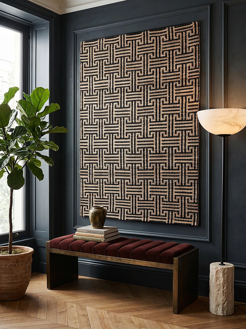 Teppich Flachgewebe Geometrisch, verflochtenes Linien, Flur