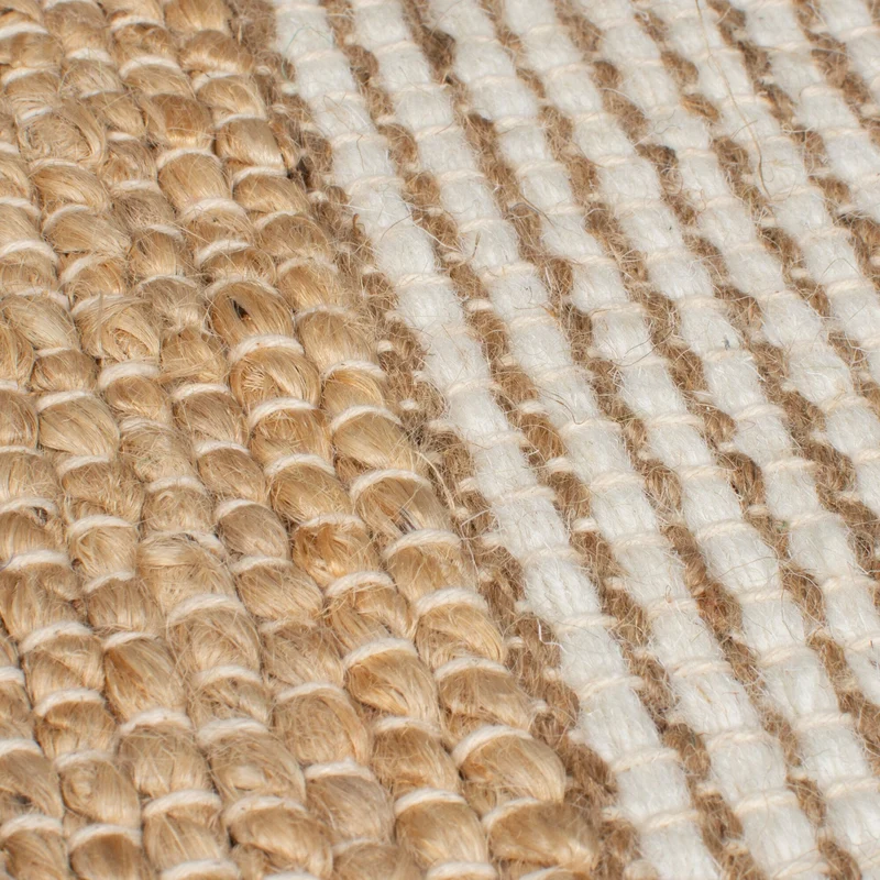 Teppich Hoch-Tief Struktur Gestreift, Patchwork-Optik, mit Fransen wendbar, Esszimmer schmutzabweisend