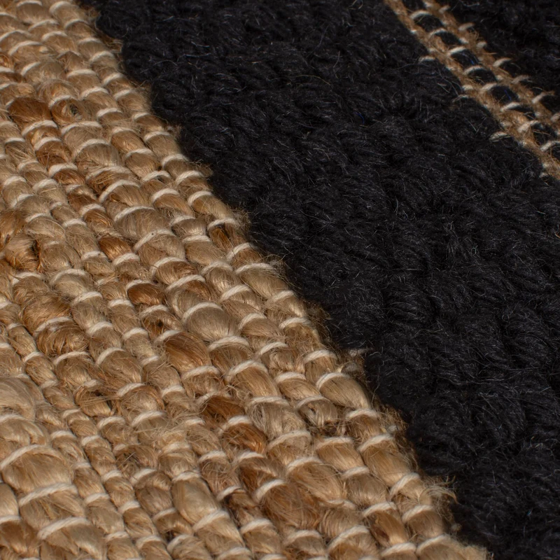 Teppich Hoch-Tief Struktur Gestreift, Patchwork-Optik, mit Fransen wendbar, Esszimmer schmutzabweisend