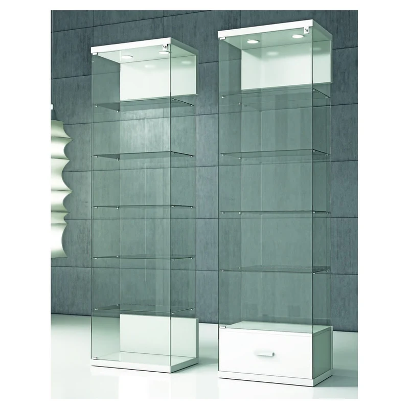 Casa Padrino Luxus Ladenvitrine 60 x 40 cm H. 210 cm mit 2 LED-Spots - Ladeneinrichtung - Boutique Möbel - Made in Italy