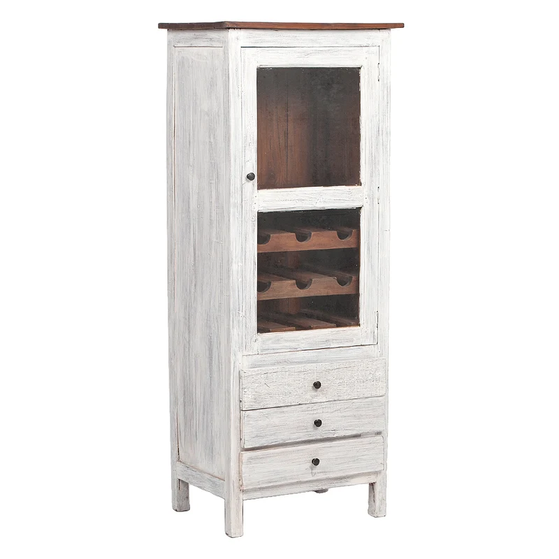 Mahagoni Weinschrank CABINET White Wash