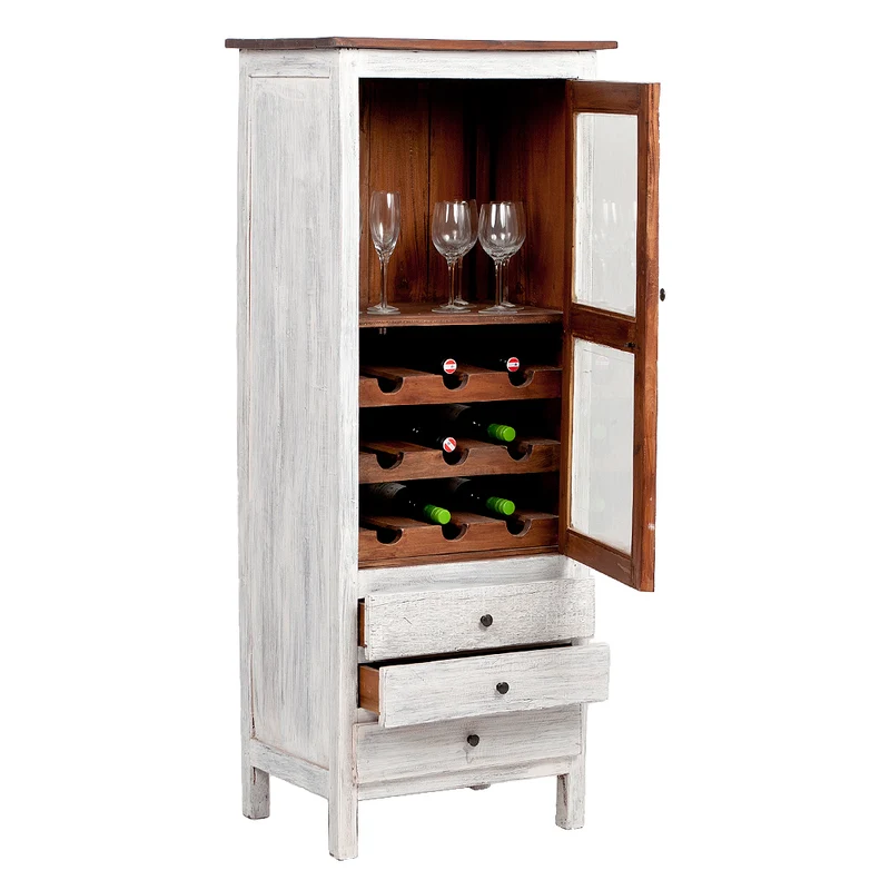Mahagoni Weinschrank CABINET White Wash