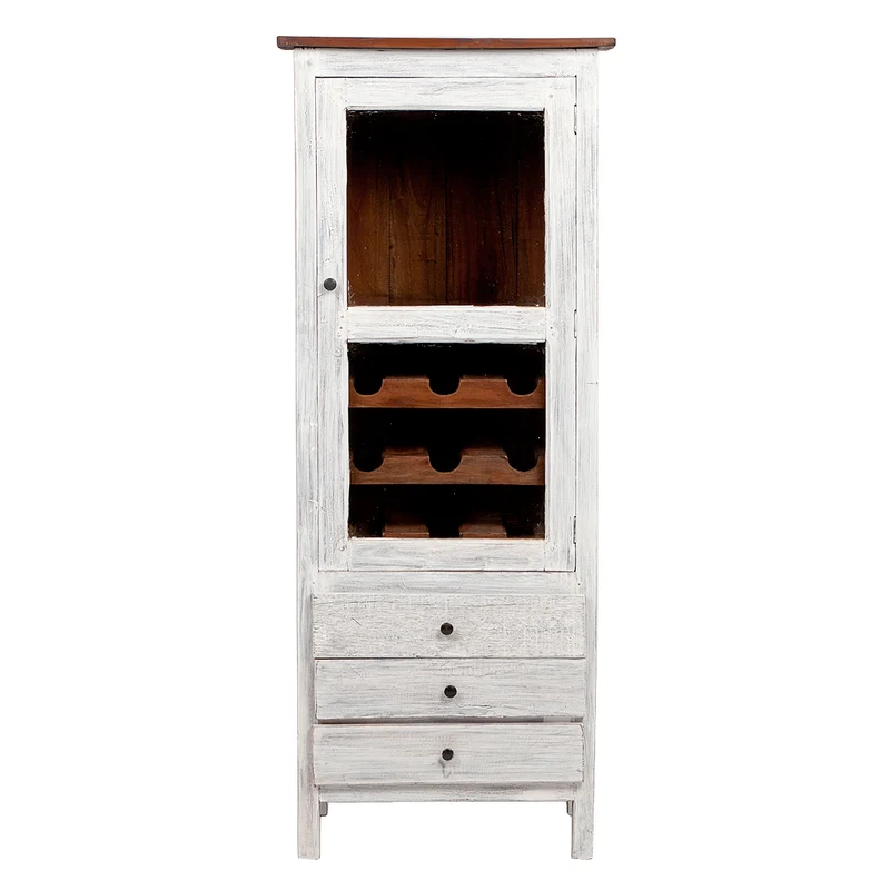 Mahagoni Weinschrank CABINET White Wash