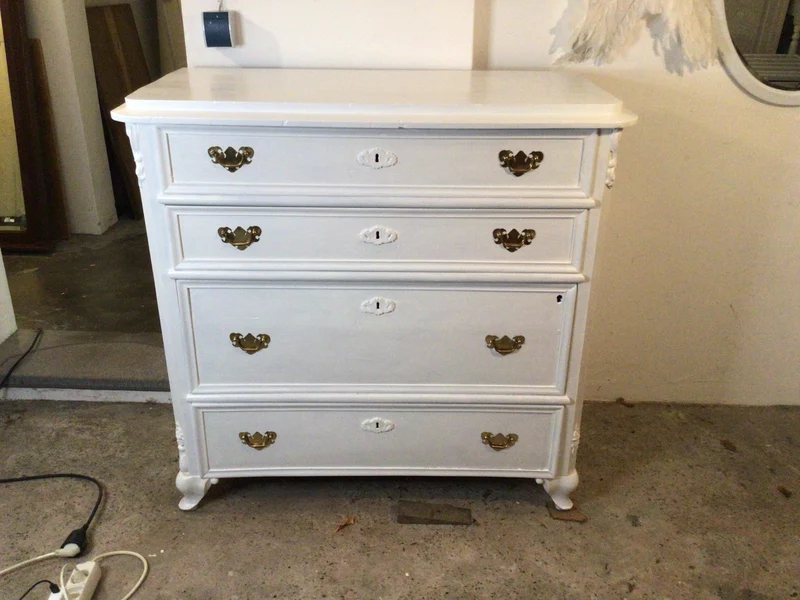 Antike Biedermeier Kommode Weiss Shabby Chic