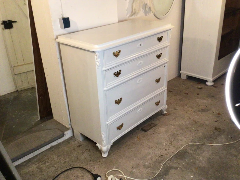 Antike Biedermeier Kommode Weiss Shabby Chic