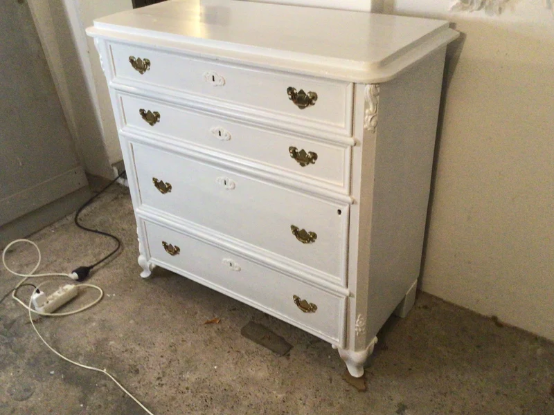 Antike Biedermeier Kommode Weiss Shabby Chic