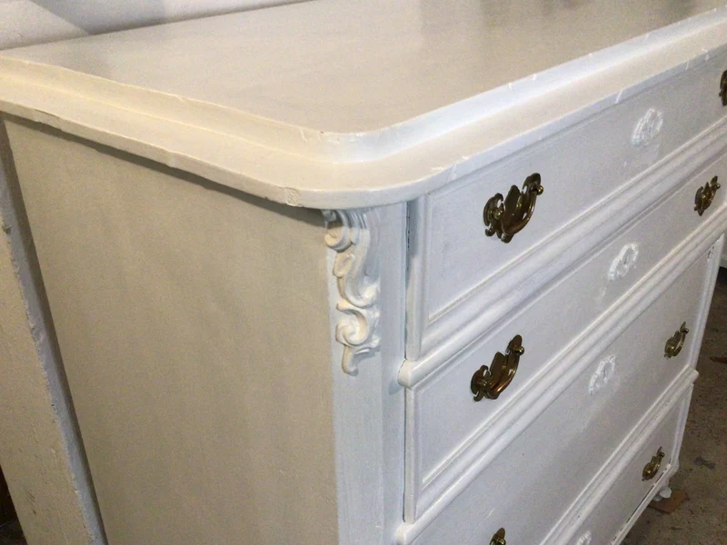Antike Biedermeier Kommode Weiss Shabby Chic