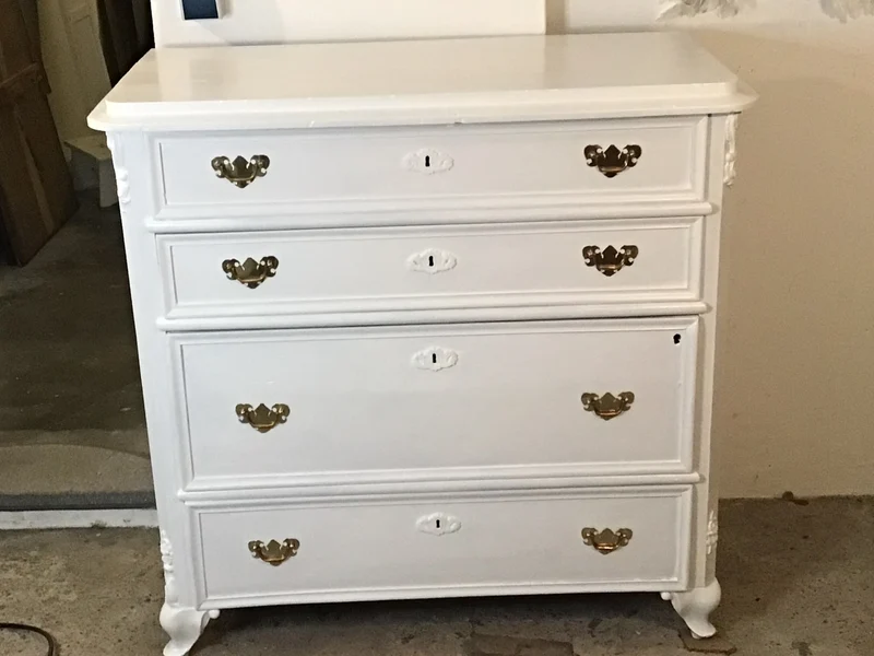 Antike Biedermeier Kommode Weiss Shabby Chic