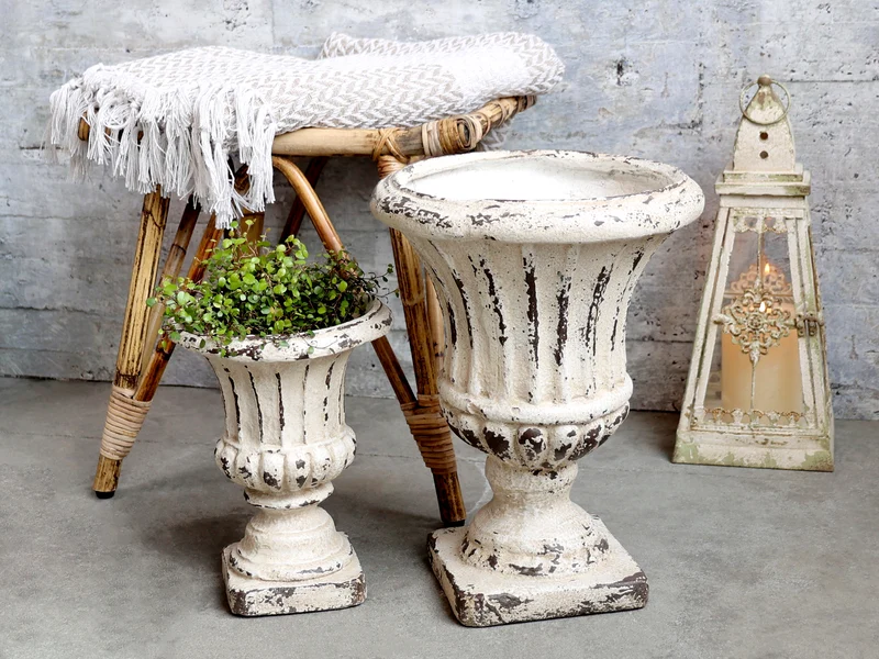 Chic Antique Empore / Blumen Übertopf – Antique Creme