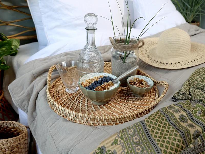Chic Antique Latteschüsseln mit Muster – 5er Set Grün
