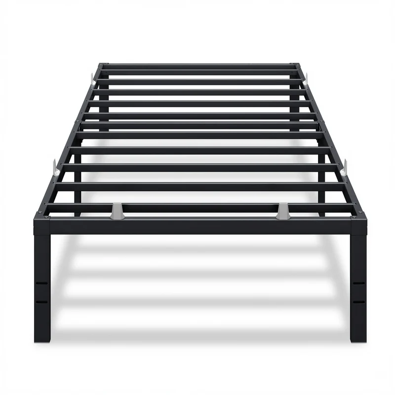 Ledrem Heavy Duty Twin Bed Frame, 18" Platform Bed Frame, 550 lb Capacity, No Box Spring Needed, Under-Bed Storage, Easy Assembly, Mattress Retainers