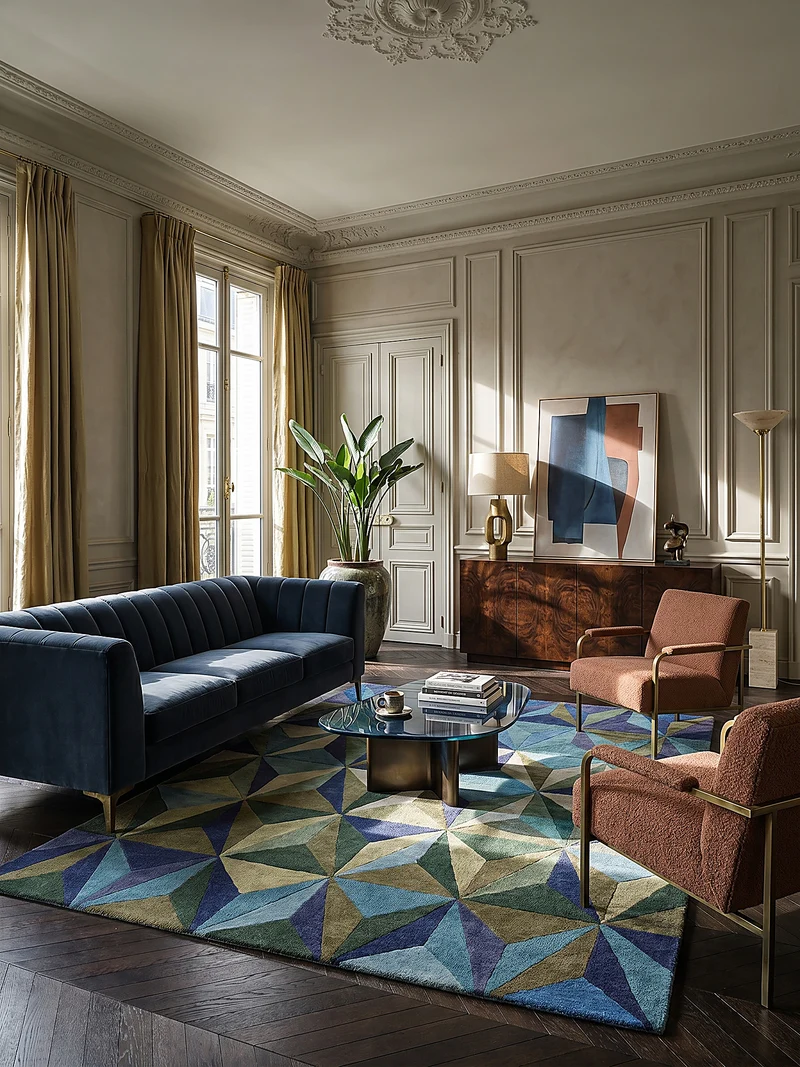 Wollteppich 3D Geometrisch, Wohnzimmer