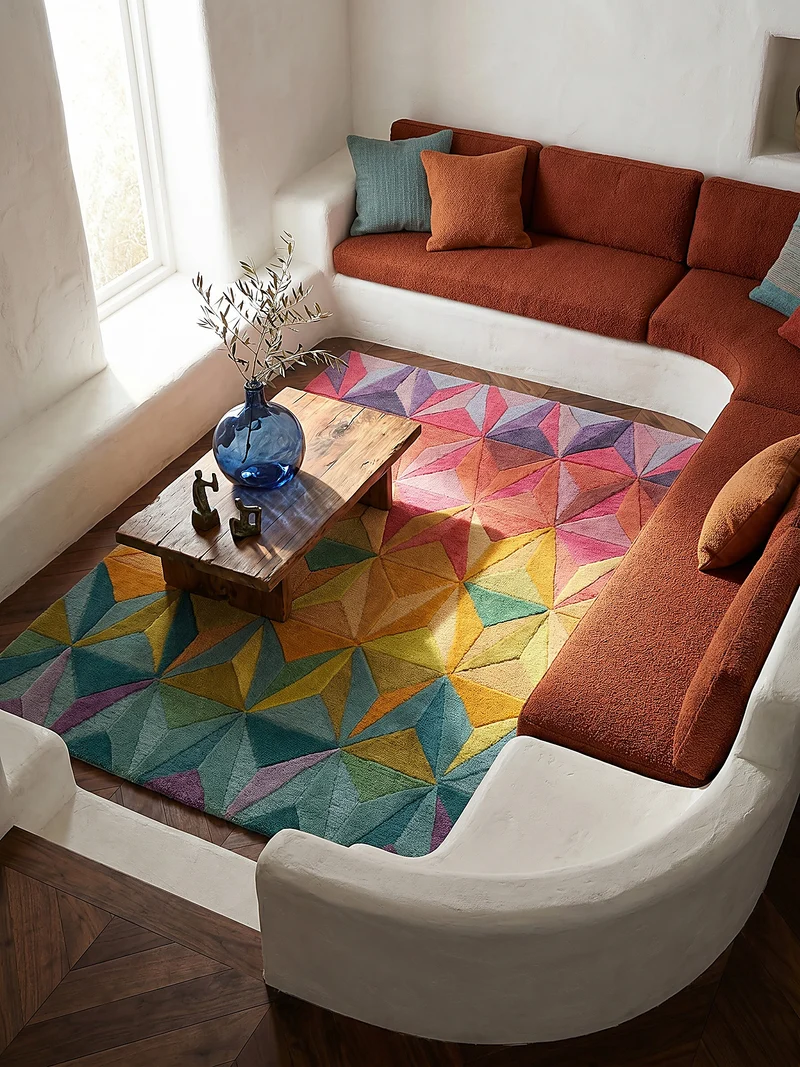 Wollteppich 3D Geometrisch, Wohnzimmer