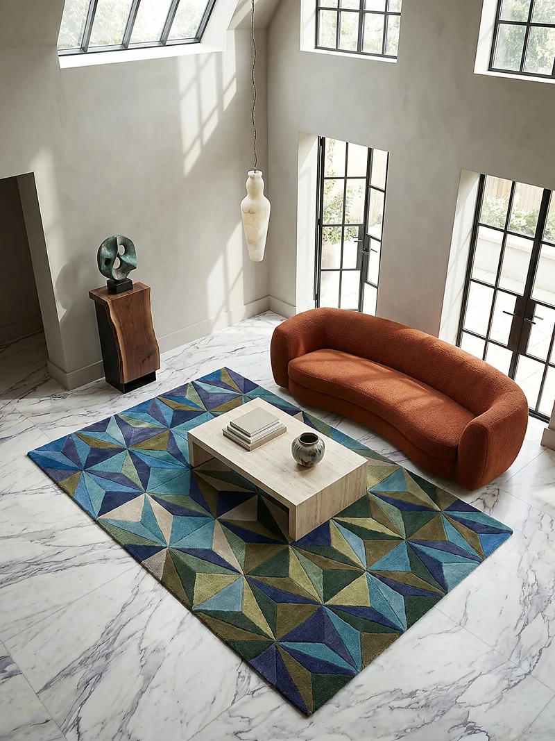 Wollteppich 3D Geometrisch, Wohnzimmer