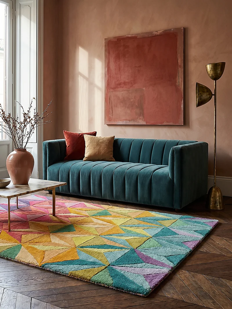 Wollteppich 3D Geometrisch, Wohnzimmer