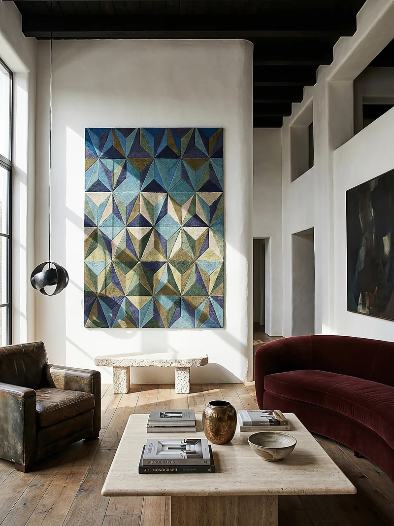 Wollteppich 3D Geometrisch, Wohnzimmer