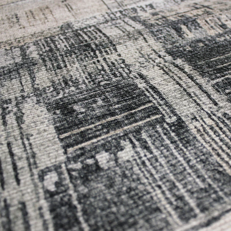 Flachgewebe-Teppich Abstrakt · Grau · waschbar