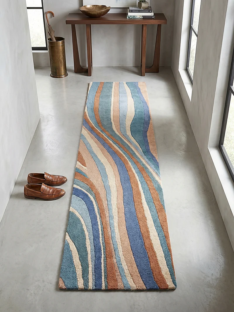 Wollteppich Wellen Muster, Abstrakt, Wohnzimmer