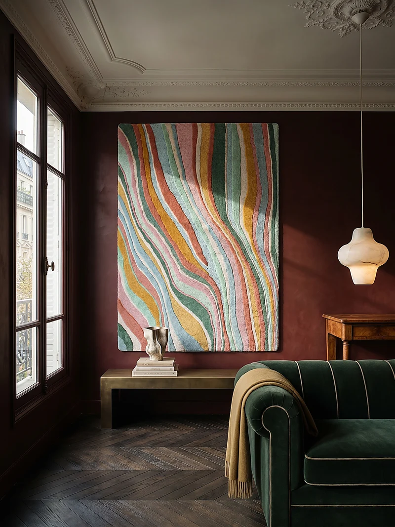 Wollteppich Wellen Muster, Abstrakt, Wohnzimmer