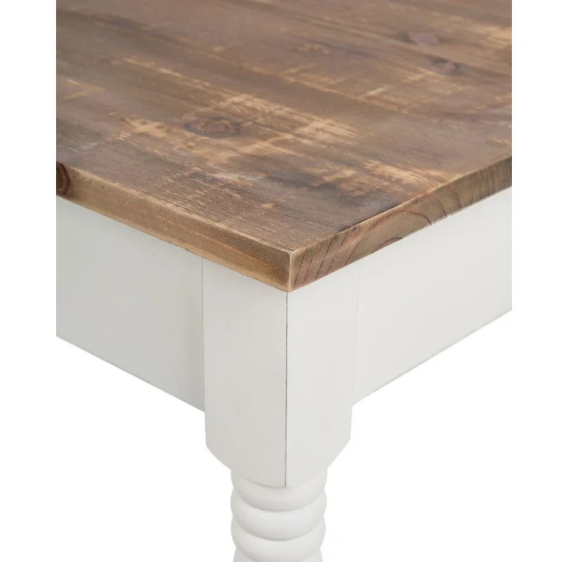 Landhaus Esstisch COUNTRY 80x80cm weiss-braun Küchentisch