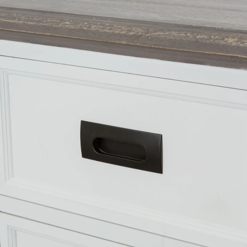 Edle Landhaus Kommode CHALET 130cm weiss-braun Highboard