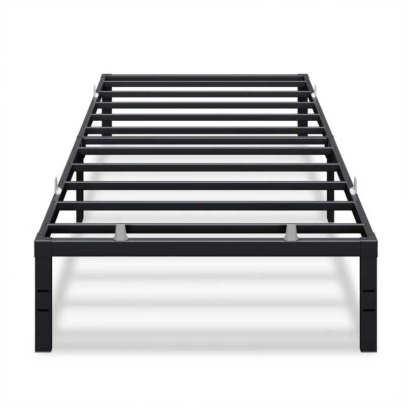Ledrem Heavy Duty Twin Bed Frame, 14" in Metal Bed Frame, 550 lb Capacity, No Box Spring Needed, Under-Bed Storage, Easy Assembly, Mattress Retainers