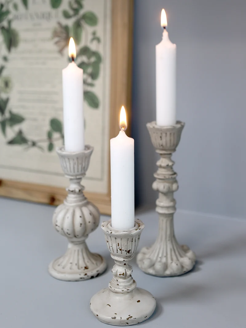 Chic Antique Kerzenständer Antique Grau