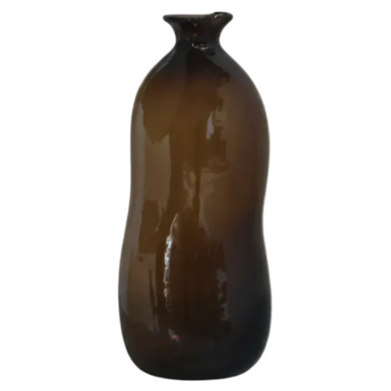 Chic Antique Vase aus braunem Glas