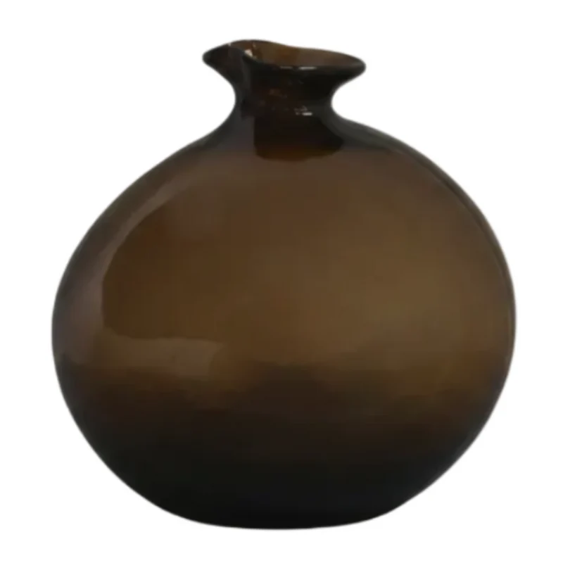 Chic Antique Vase aus braunem Glas