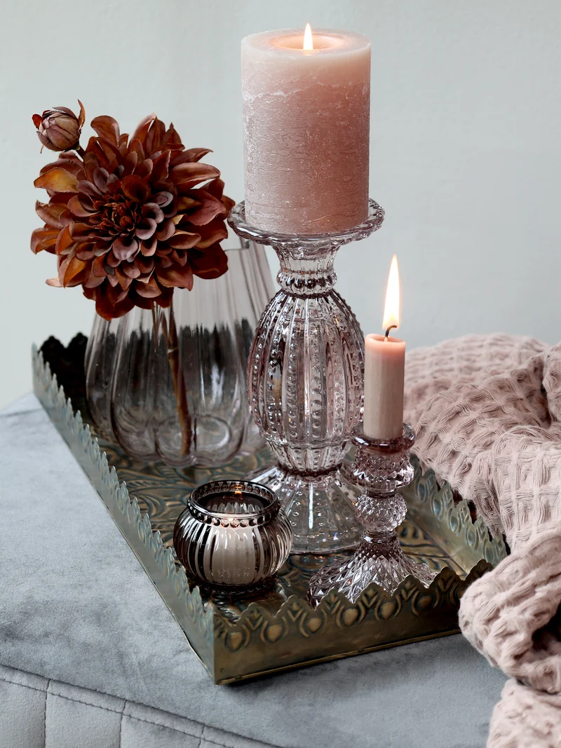 Kerzenständer mit Perlkante – Chic Antique, Taube