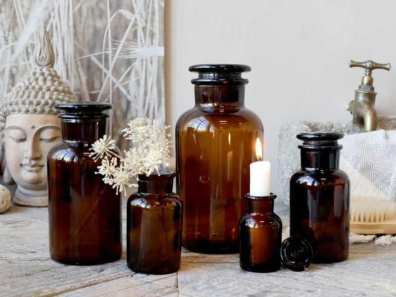 Chic Antique Altfranzösische Apothekergläser 5er Set – Vintage Glasdeko im Landhausstil