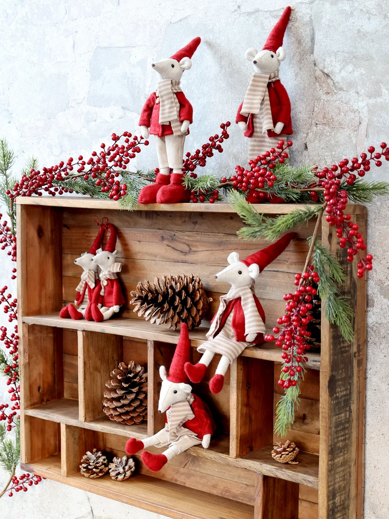 Chic Antique Julius & Juliane Weihnachtsmaus – dekoratives Mäusepaar im 2er Set