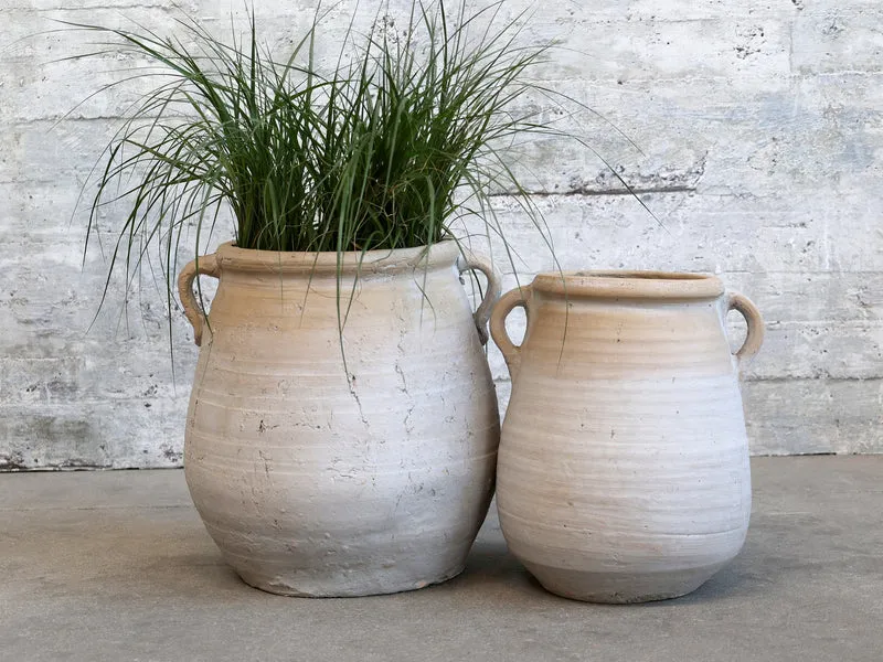 Chic Antique Vase zur Dekoration aus Zement – Creme