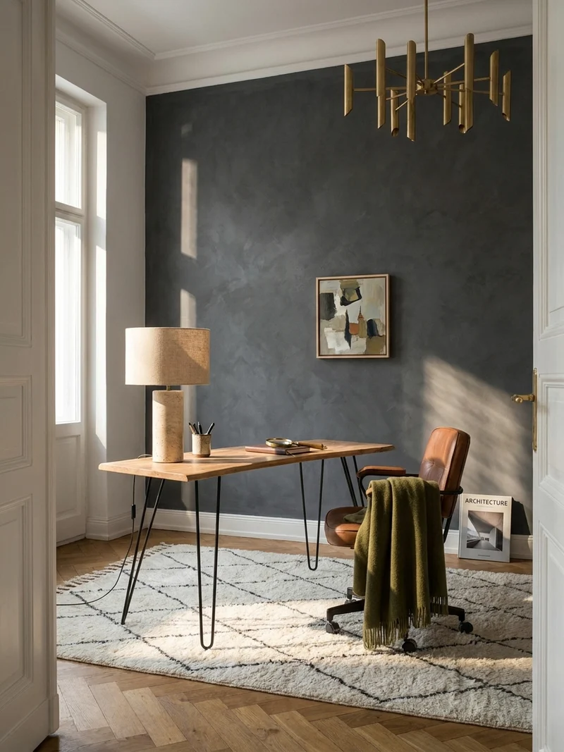 Schreibtisch – Massivholz/Metall, 150x36x75 cm, Baumkante, Haarnadelbeine