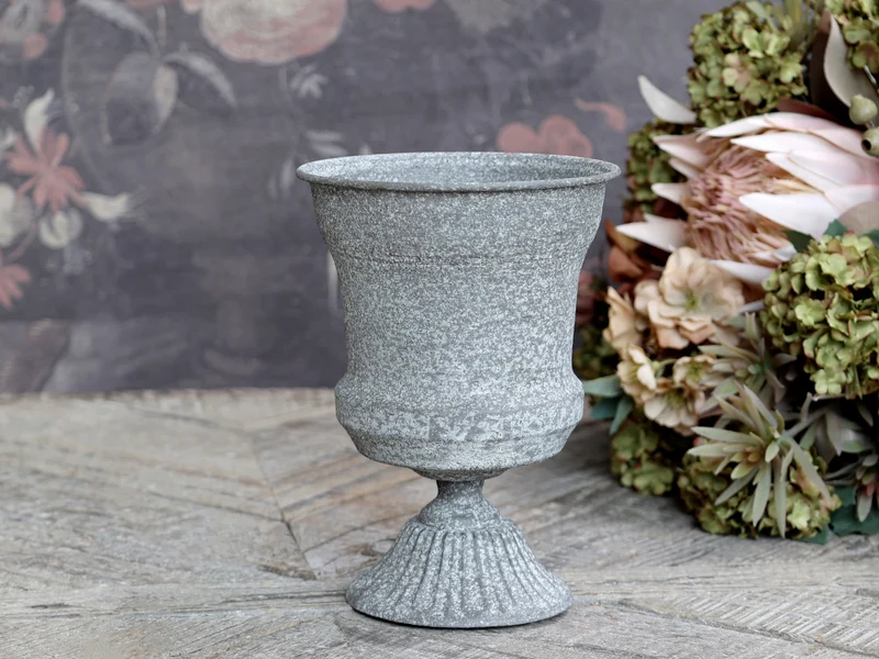 Chic Antique Aufsatz auf Fuß mit Dekor – Antique Zink
