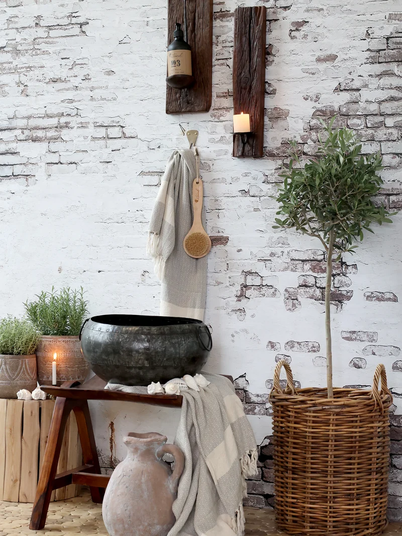 Chic Antique Grimaud Wandkerzenhalter aus Holz und Eisen