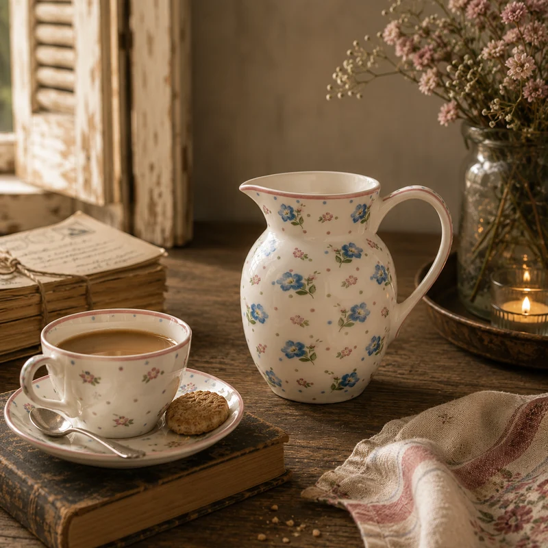GreenGate Krug Rosalia Weiß 0,5 L